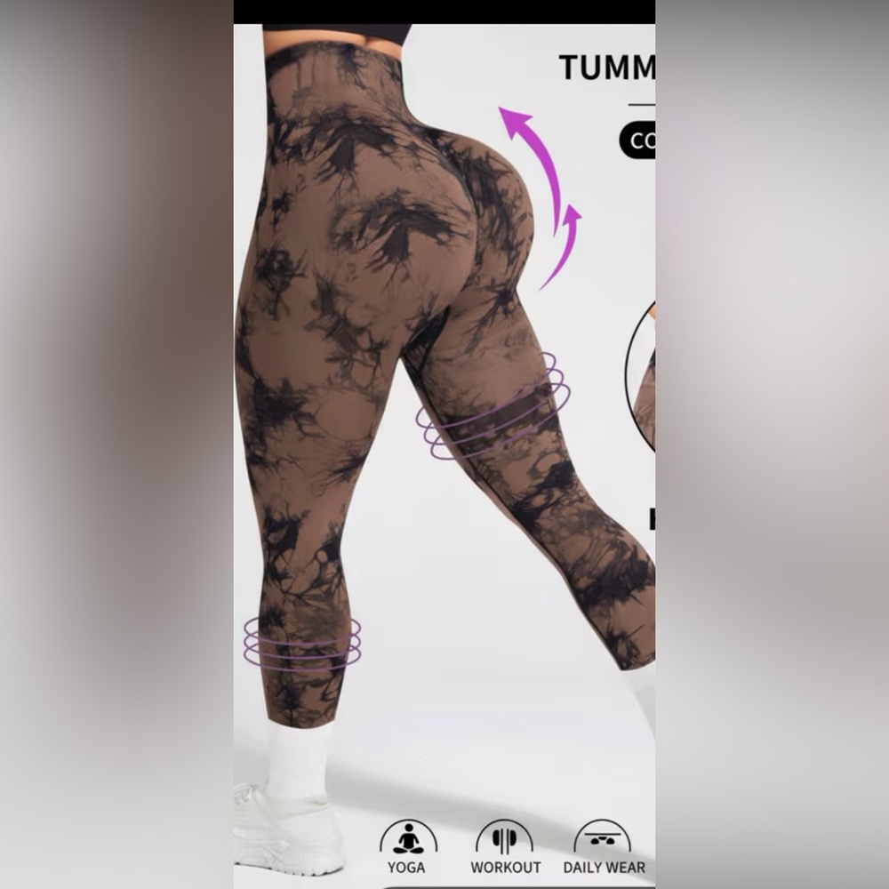 Chic Abstract Brown and Black Leggings